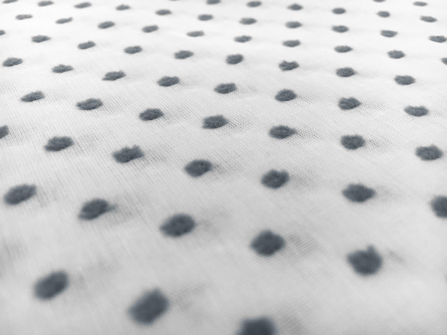 Swiss Cotton Plumetis in Grey on White0