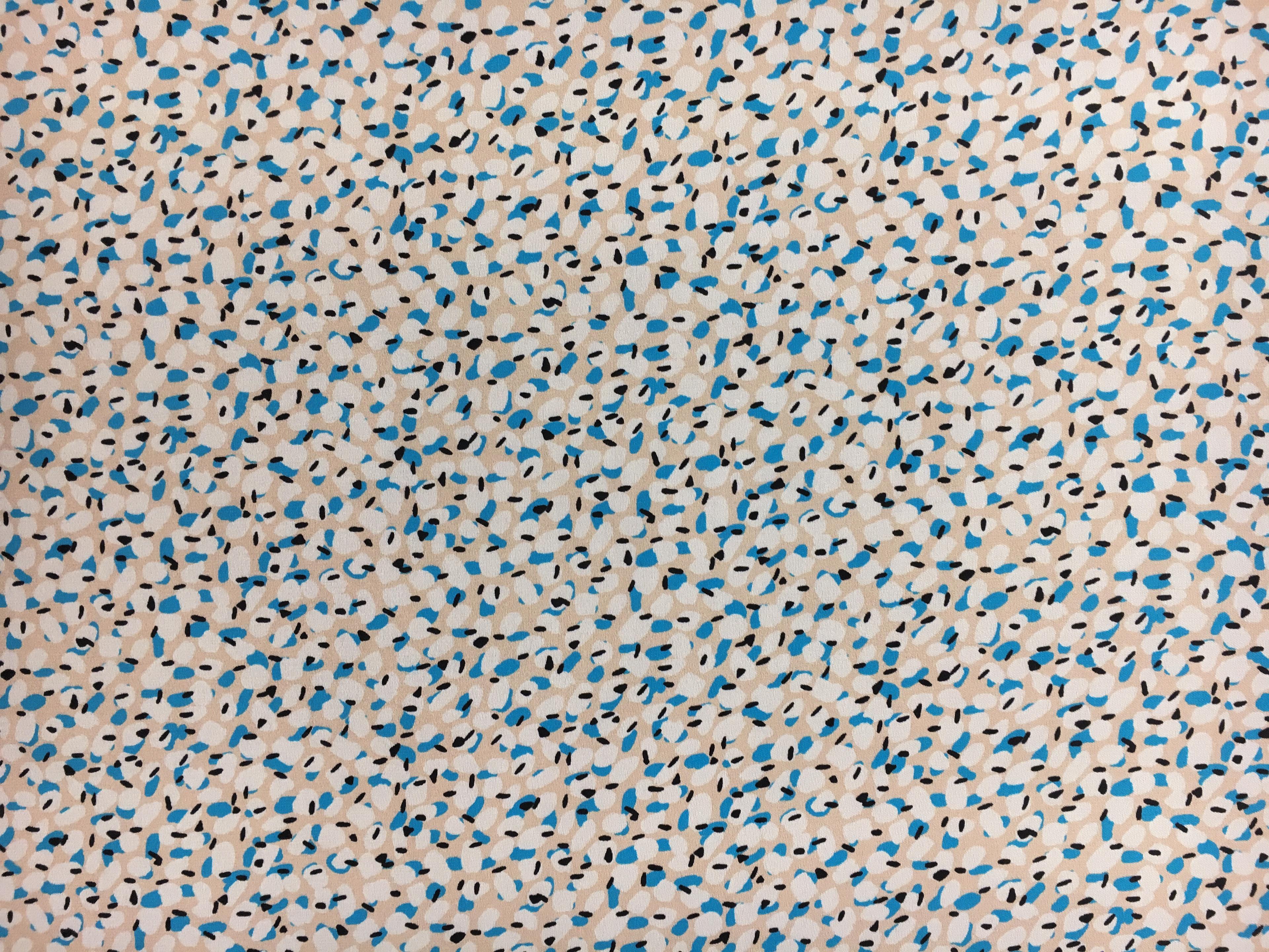 Printed Silk Satin Georgette with Irregular Dots0