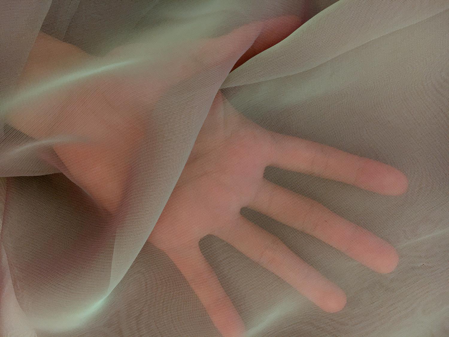 Iridescent Polyester Chiffon in Opal1