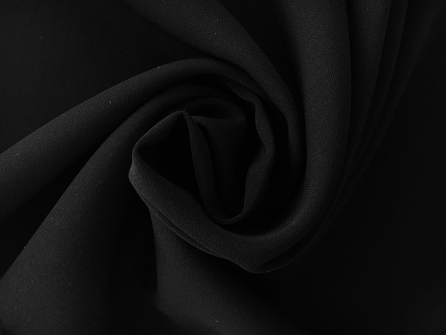 Polyester and Spandex Stretch Crepe in Black0