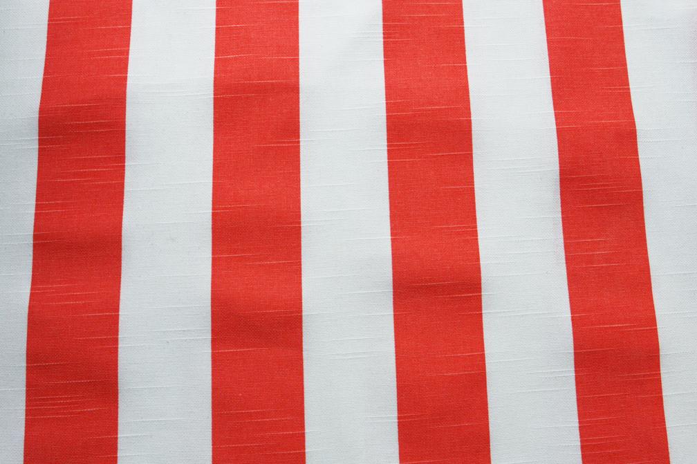 Cotton Canvas 2" Stripe In Neon Orange And White0
