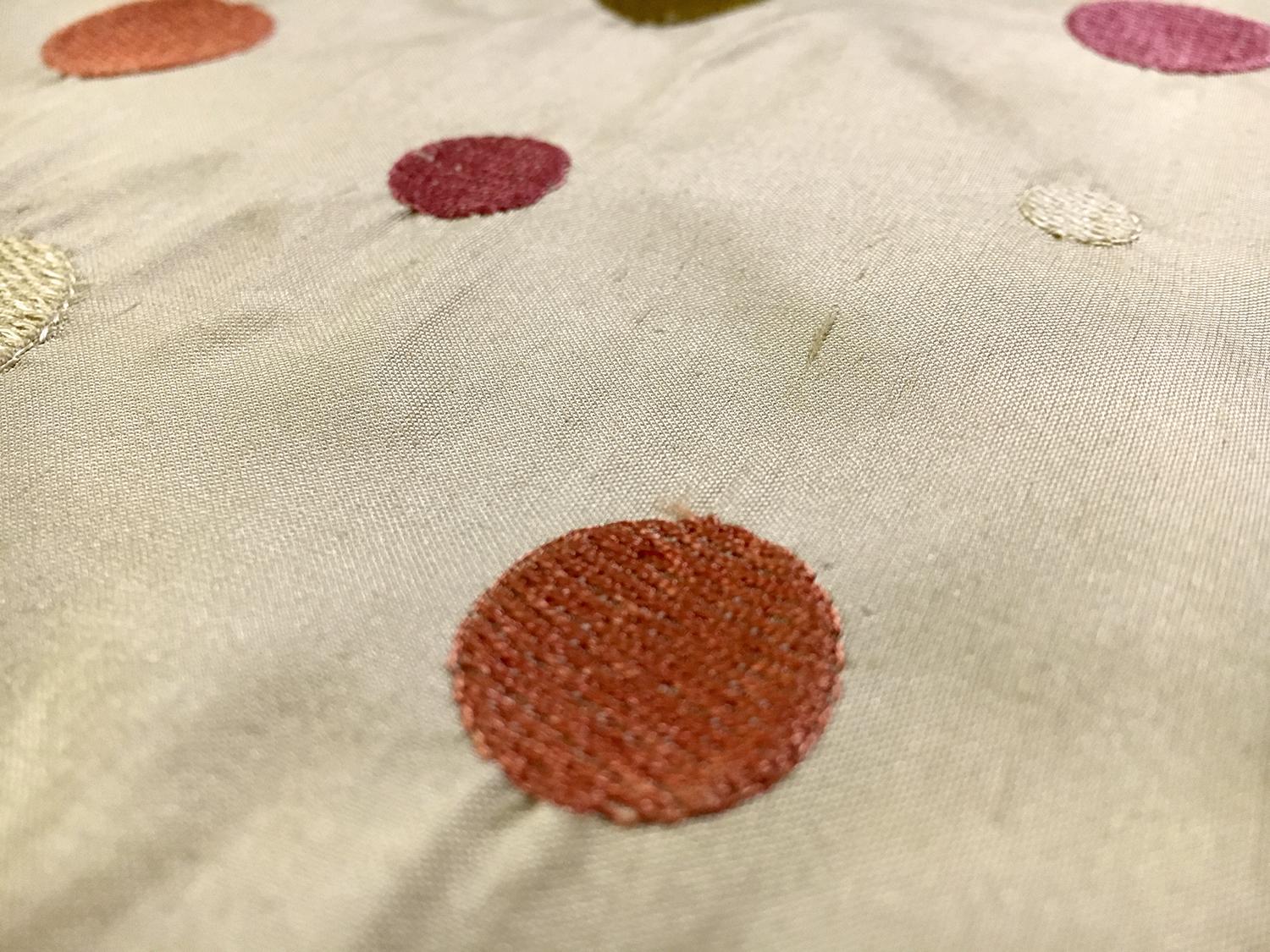 Silk Shantung with Embroidered Polka Dots2