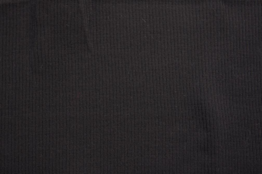 Virgin Wool Rib Knit in Black0