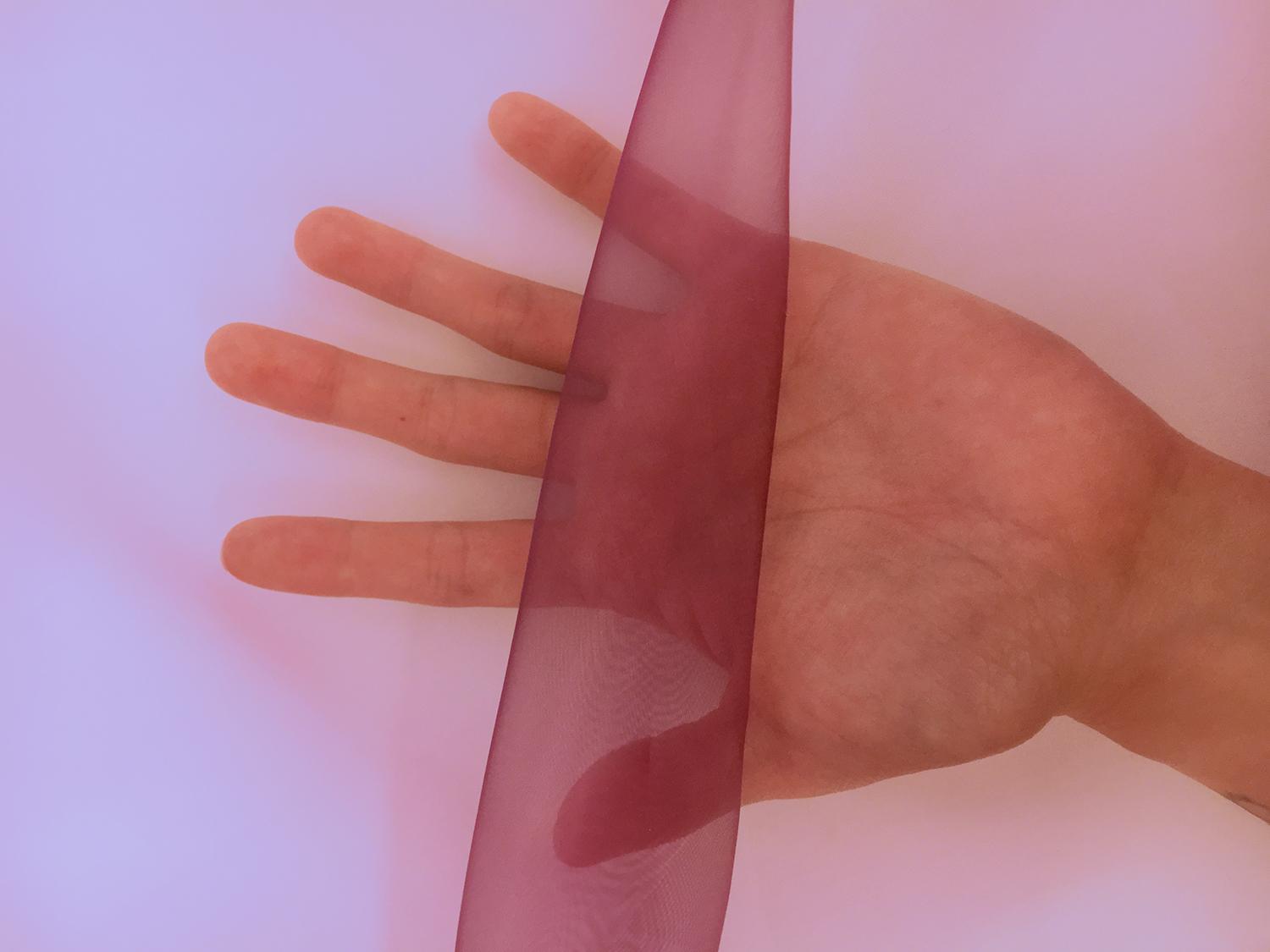 Japanese Polyester Extra Fine Organza in Plum1