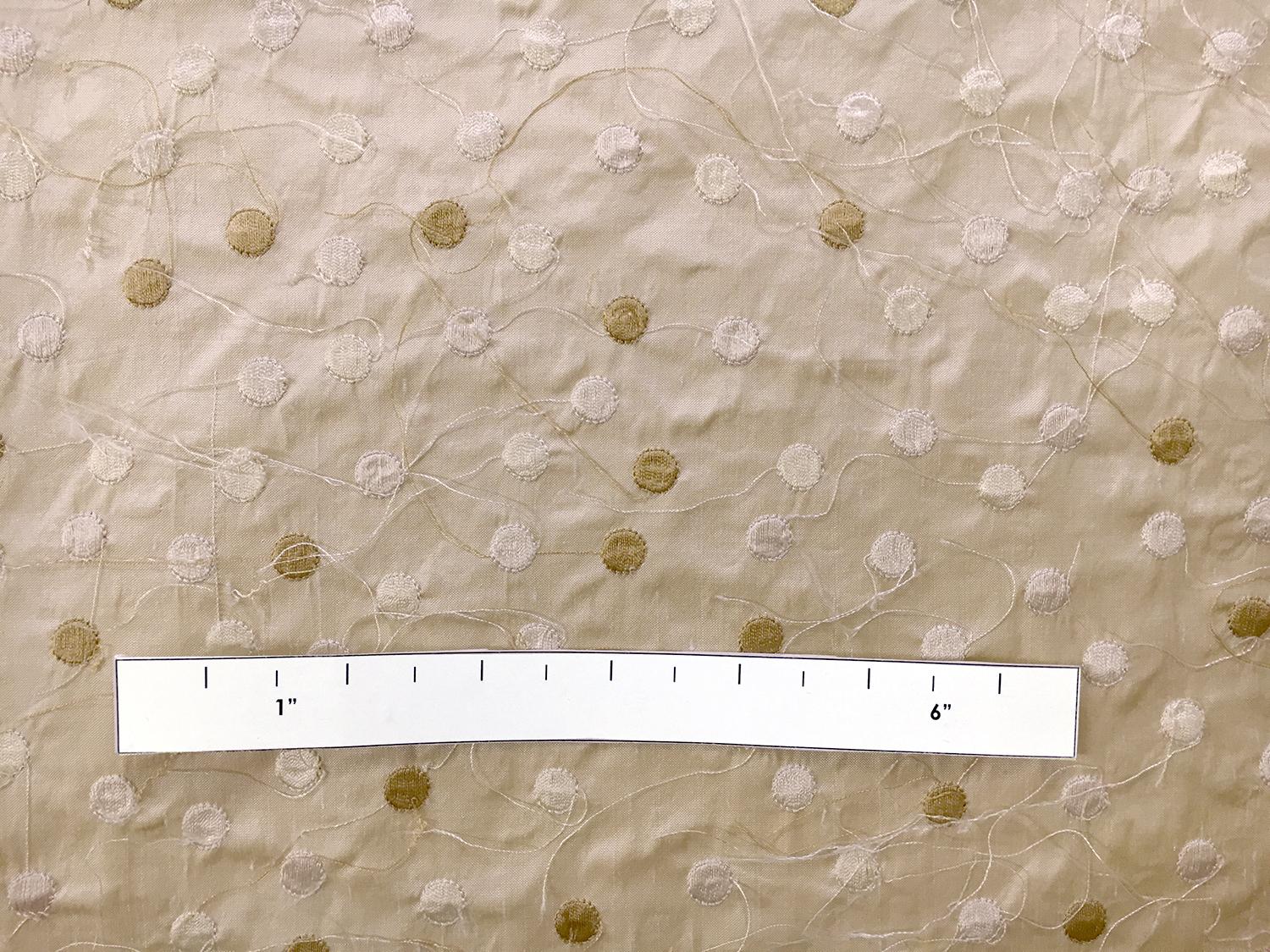 Iridescent Silk Shantung with Embroidered Dots1