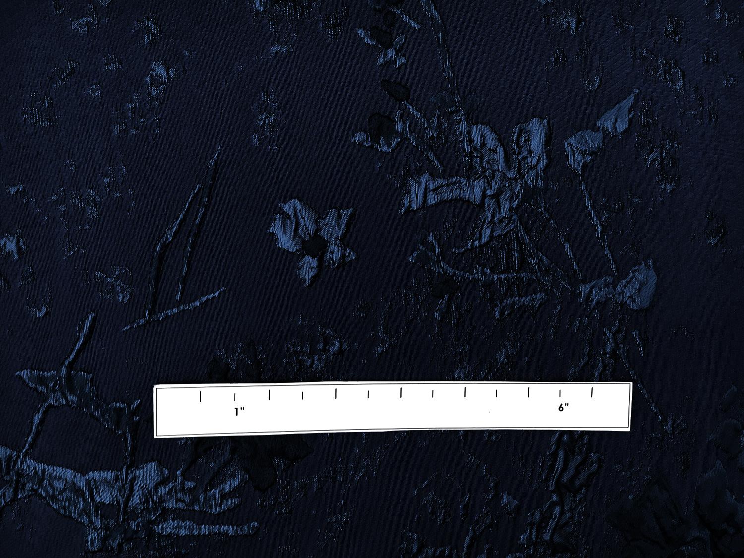 Polyester Twill with Metallic Abstract Floral Border1