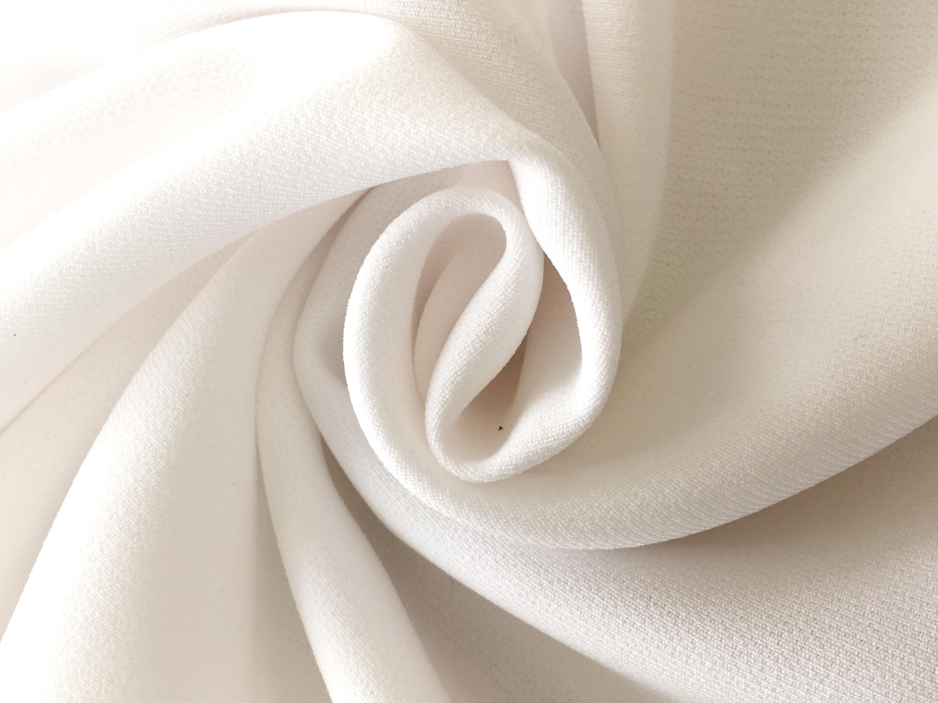 Polyester and Spandex Stretch Crepe in Ivory0
