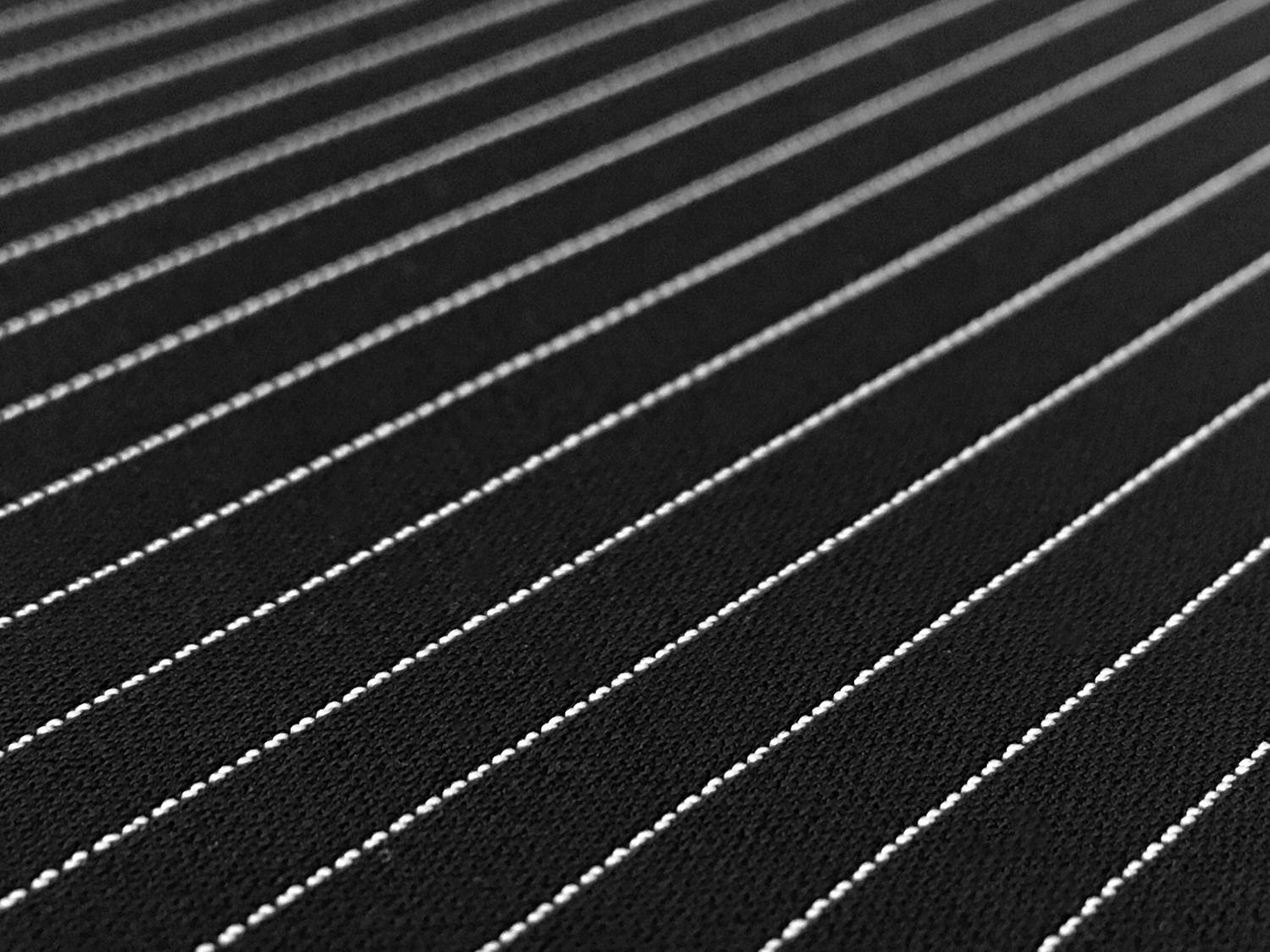 Poly Blend Flat Crepe Pinstripe in Black and White3