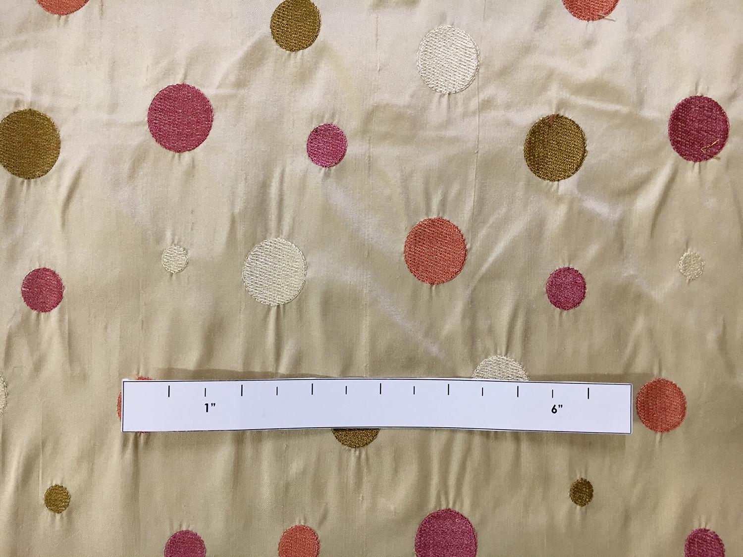 Silk Shantung with Embroidered Polka Dots1