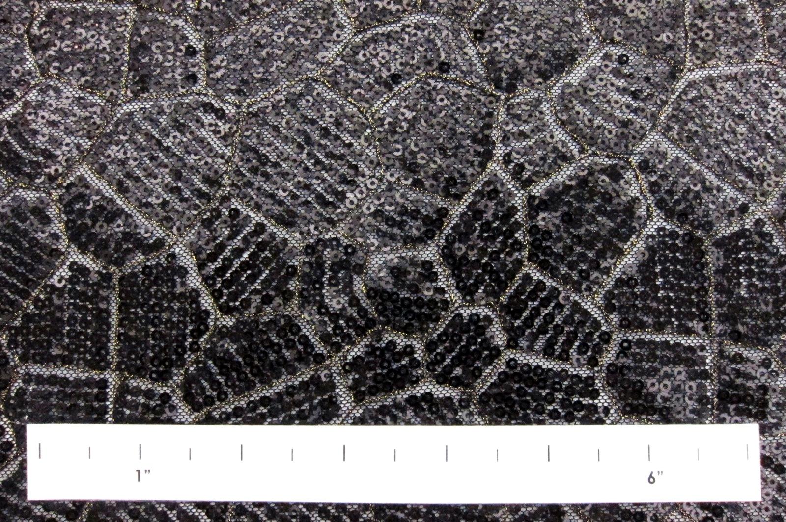 Micro Sequins on Metallic Embroidered Tulle1