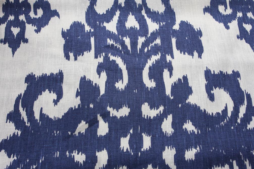Linen Upholstery Ornamental Ikat Print0