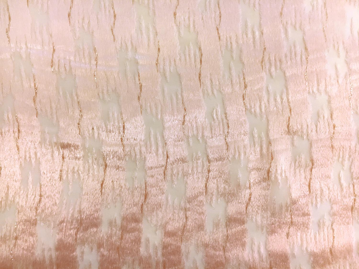 Peach Silk Lurex Burnout Velvet with Abstract Brushstrokes0