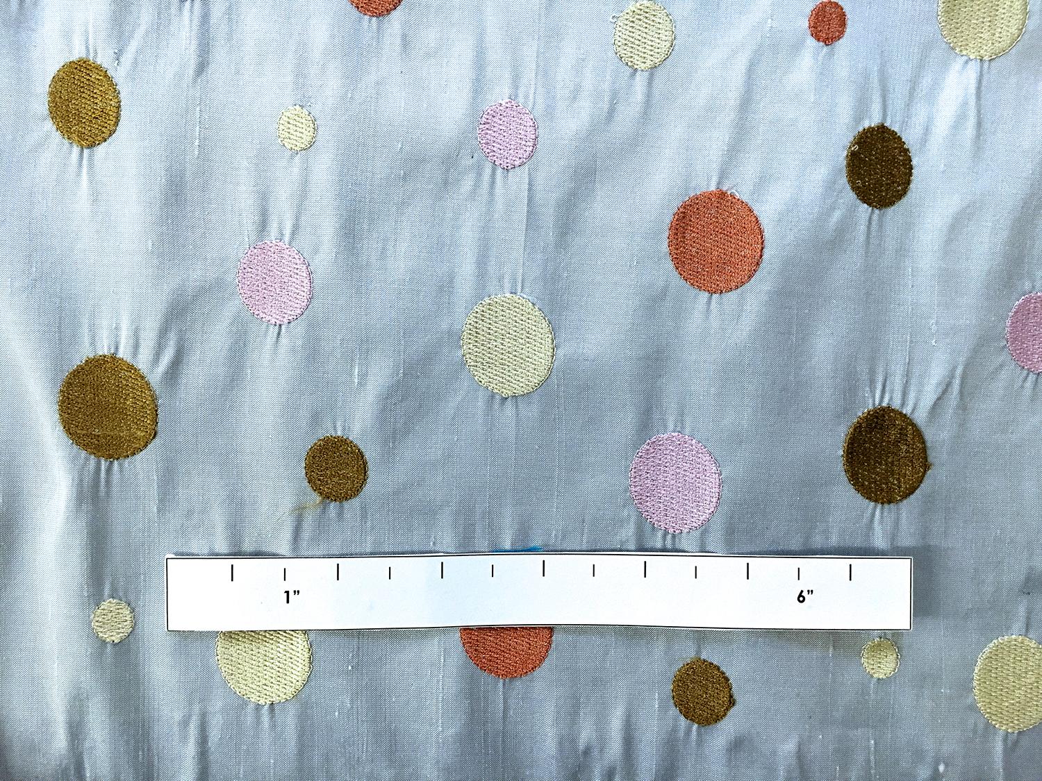 Iridescent Silk Shantung with Embroidered Dots1