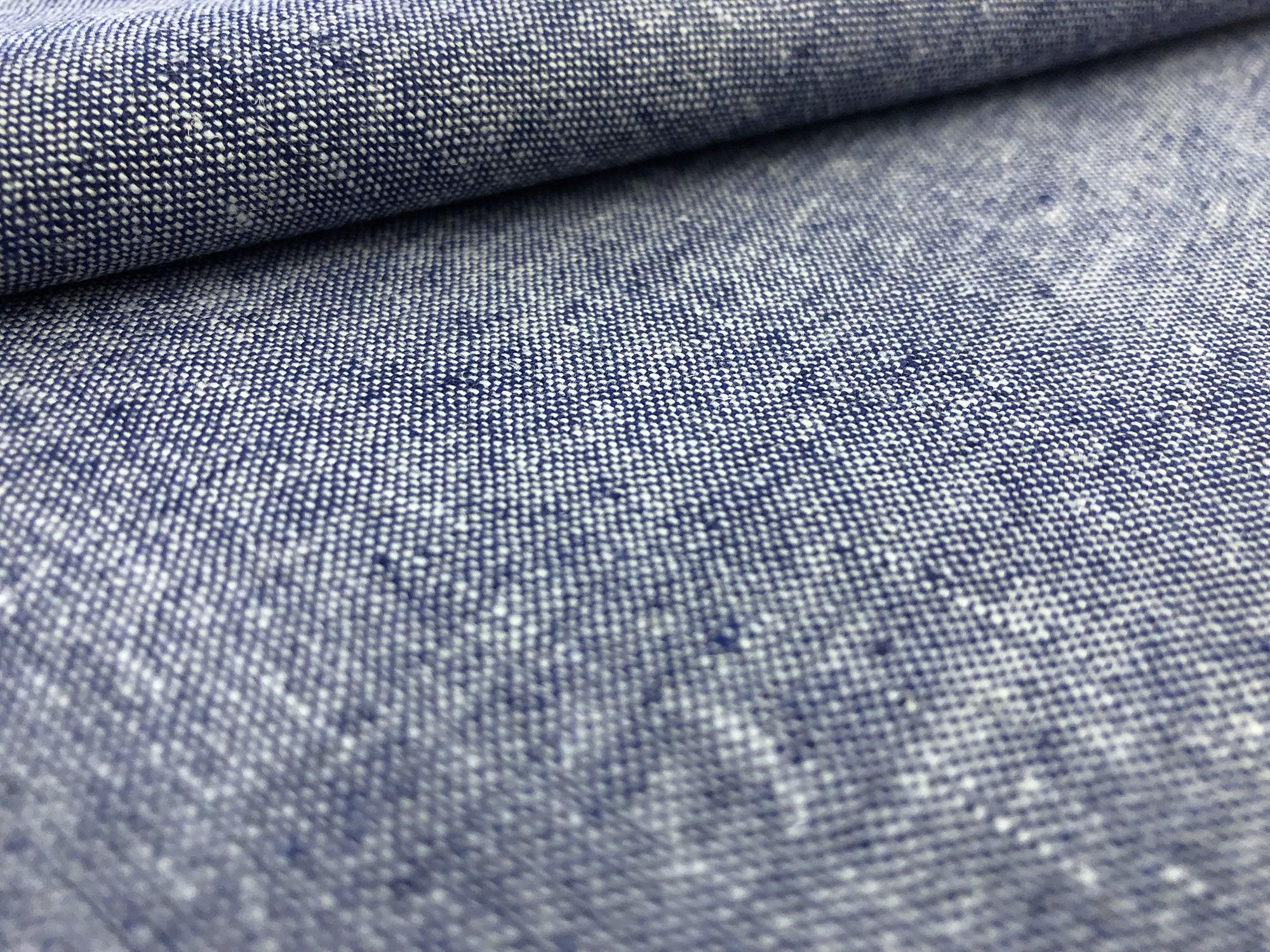 Yarn Dyed Linen Cotton Blend in Denim0