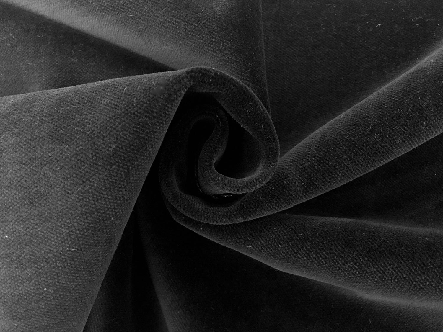 Como Cotton Upholstery Velvet in Black0