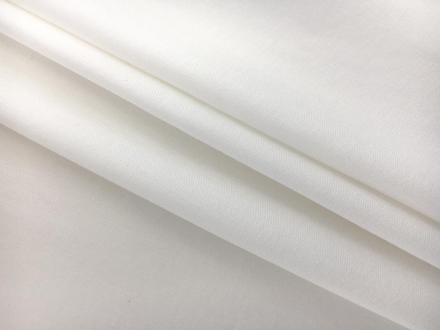 Cotton Blend Stretch Satin Barathea in White0