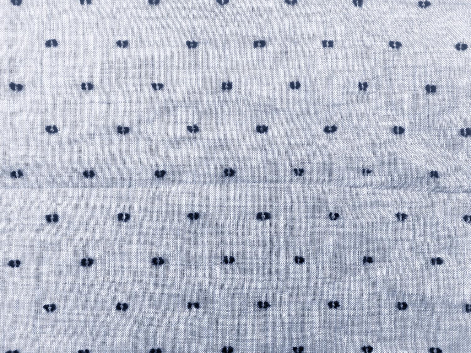 Italian Linen Plumetis in Powder Blue And Navy1