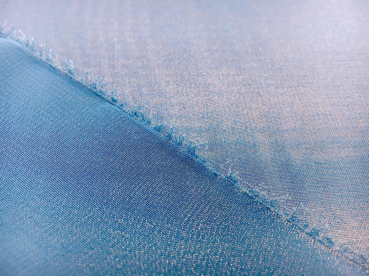 Microfiber Gold Metallic Chiffon in Tropic Blue1