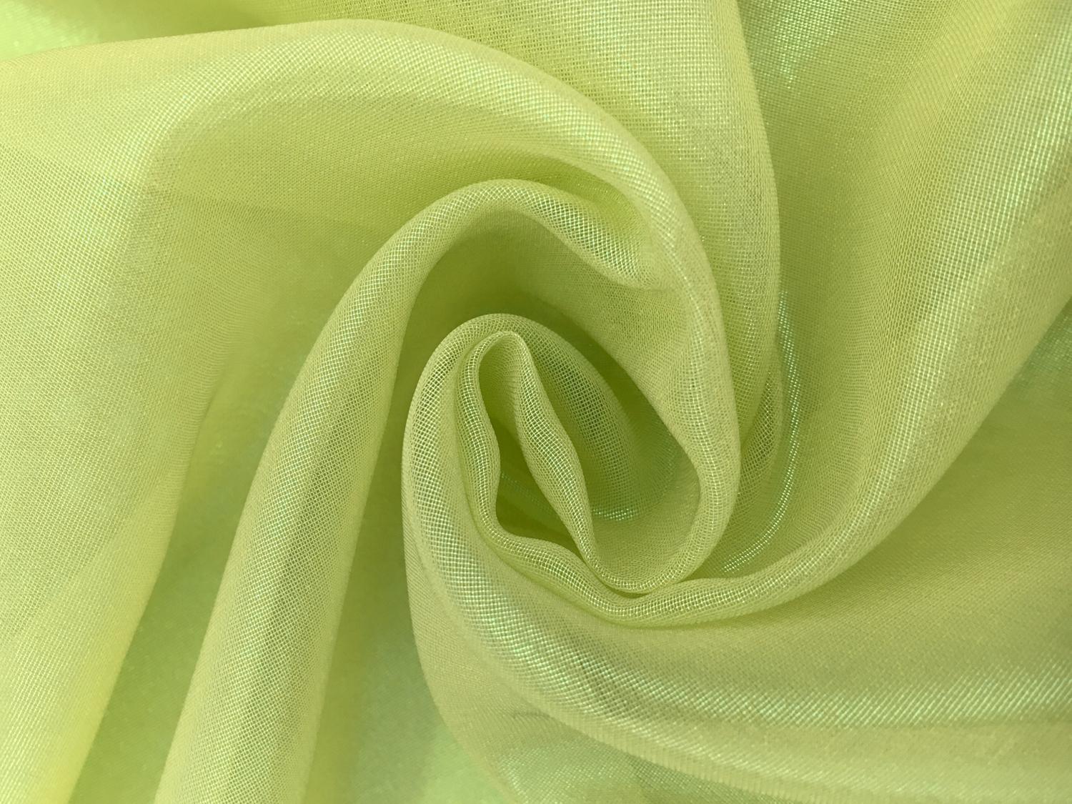 Microfiber Gold Metallic Chiffon in Lime0