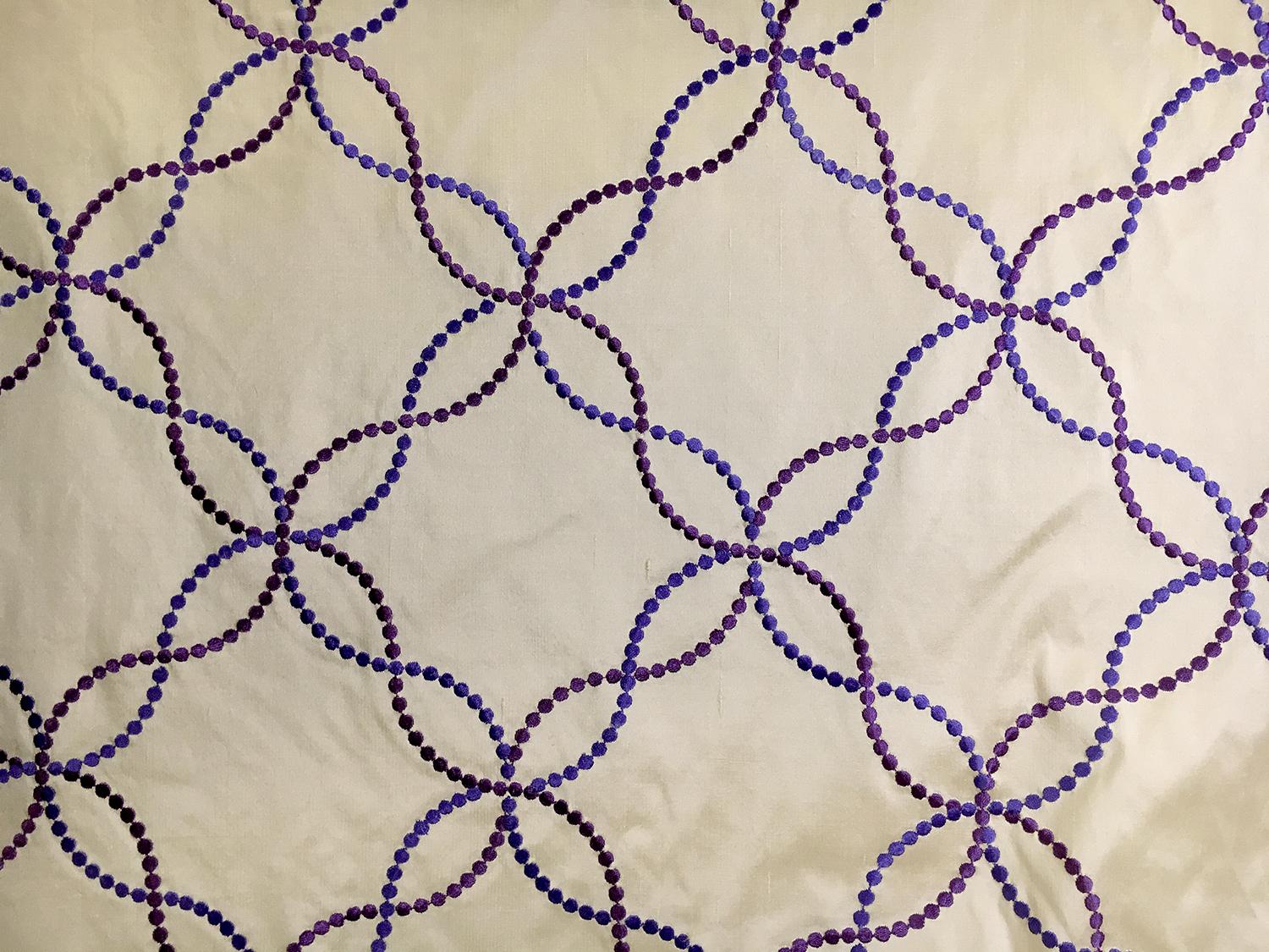 Silk Shantung with Embroidered Intertwined Dots0
