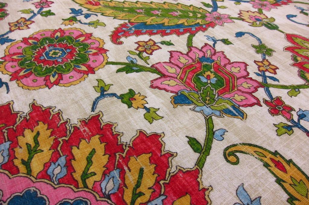 Linen Upholstery Paisley Print2