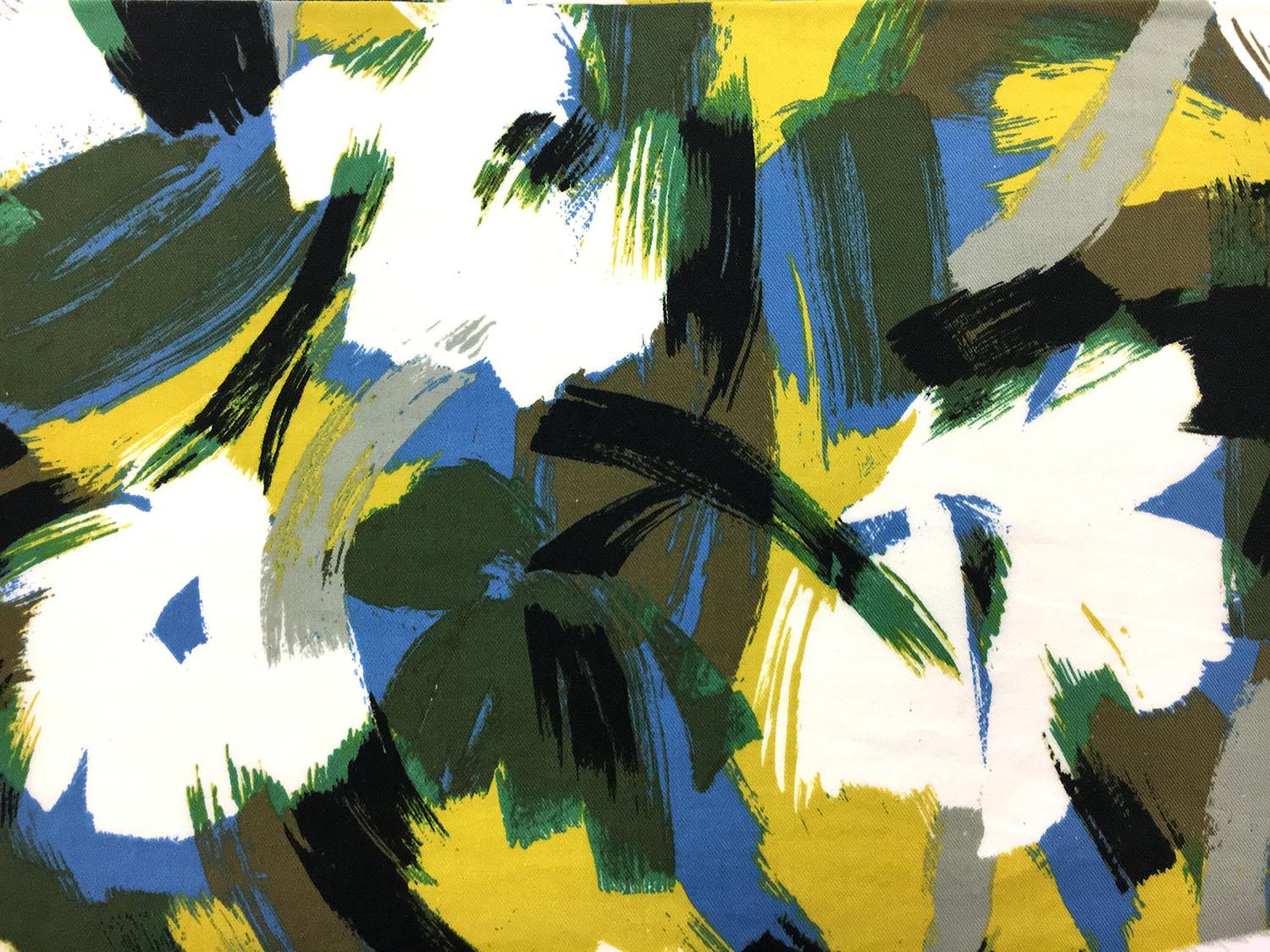 Japanese Cotton Rayon Challis With Abstract Print0