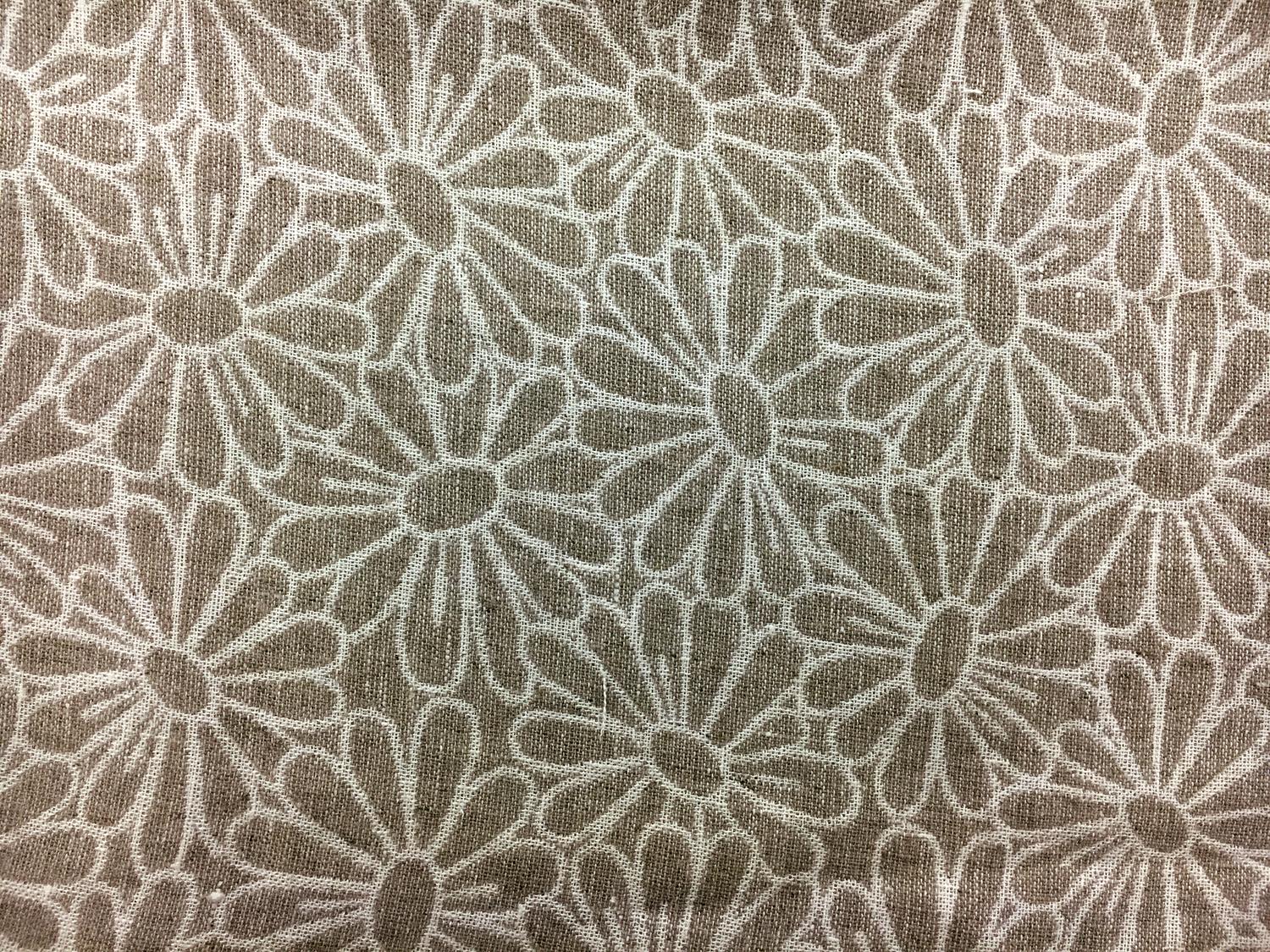 Doubleface Upholstery Linen Daisies Damask1