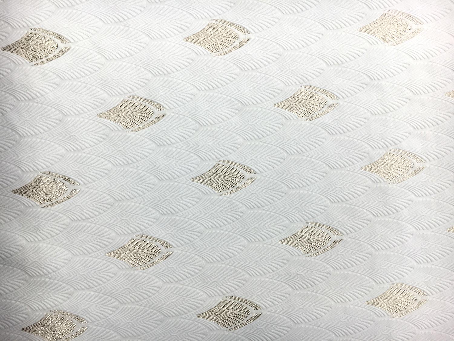 Silk and Cotton Blend with Metallic Jacquard Art Deco Details0