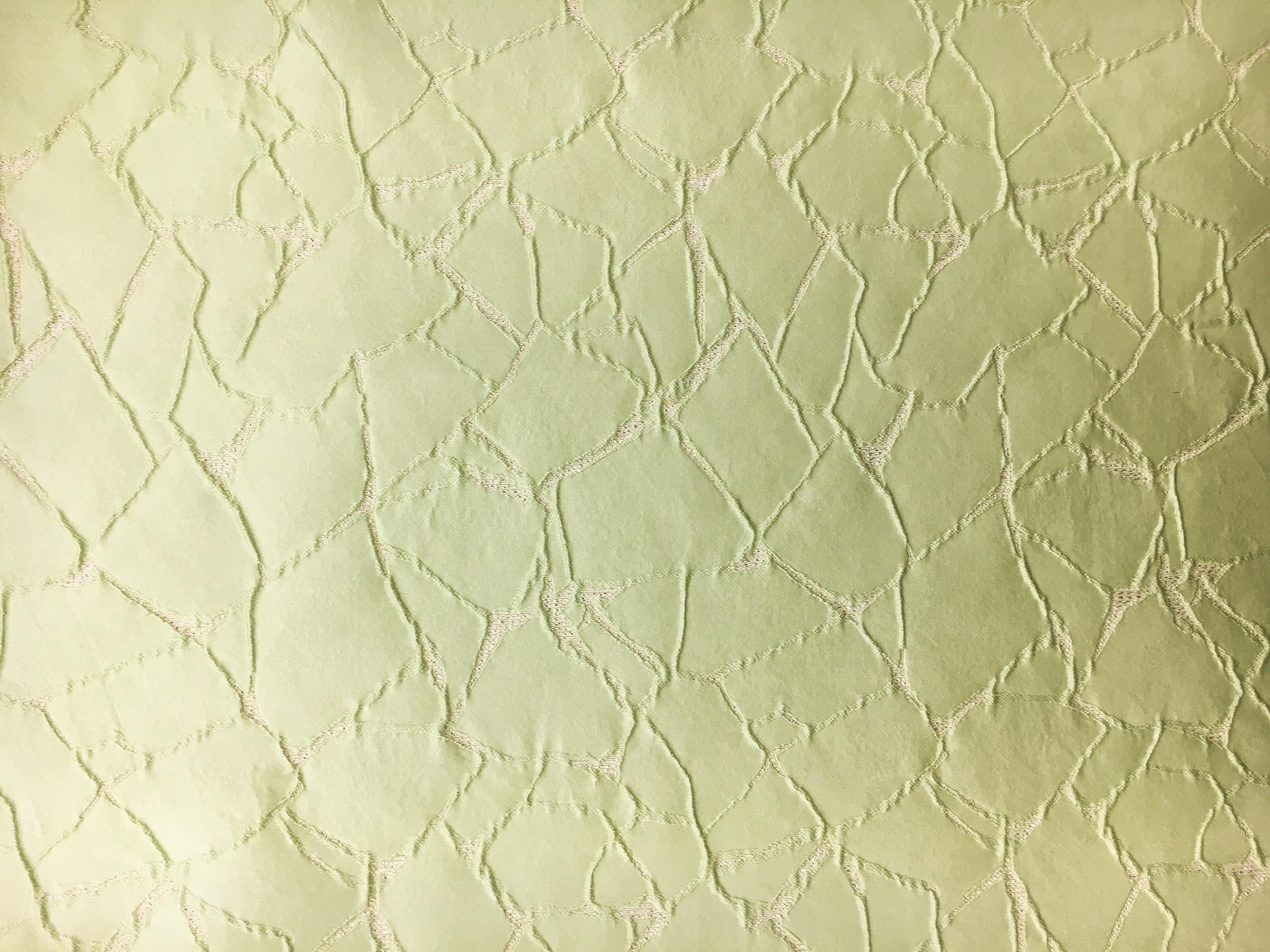 Silk and Polyester Blend Metallic Cloqué Brocade with Cracked Texture