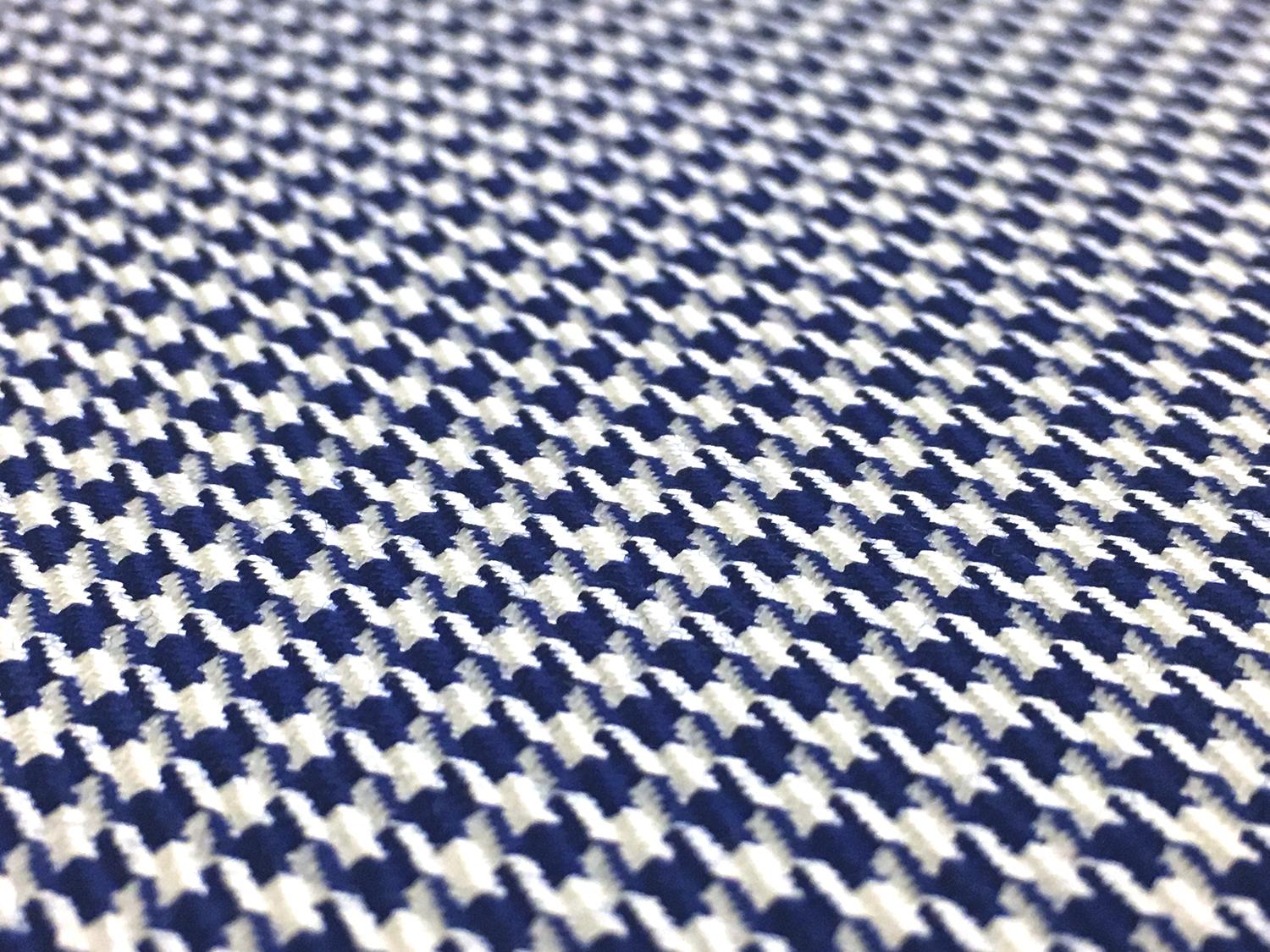 Italian Superfine Wool and Silk Houndstooth in Blue2