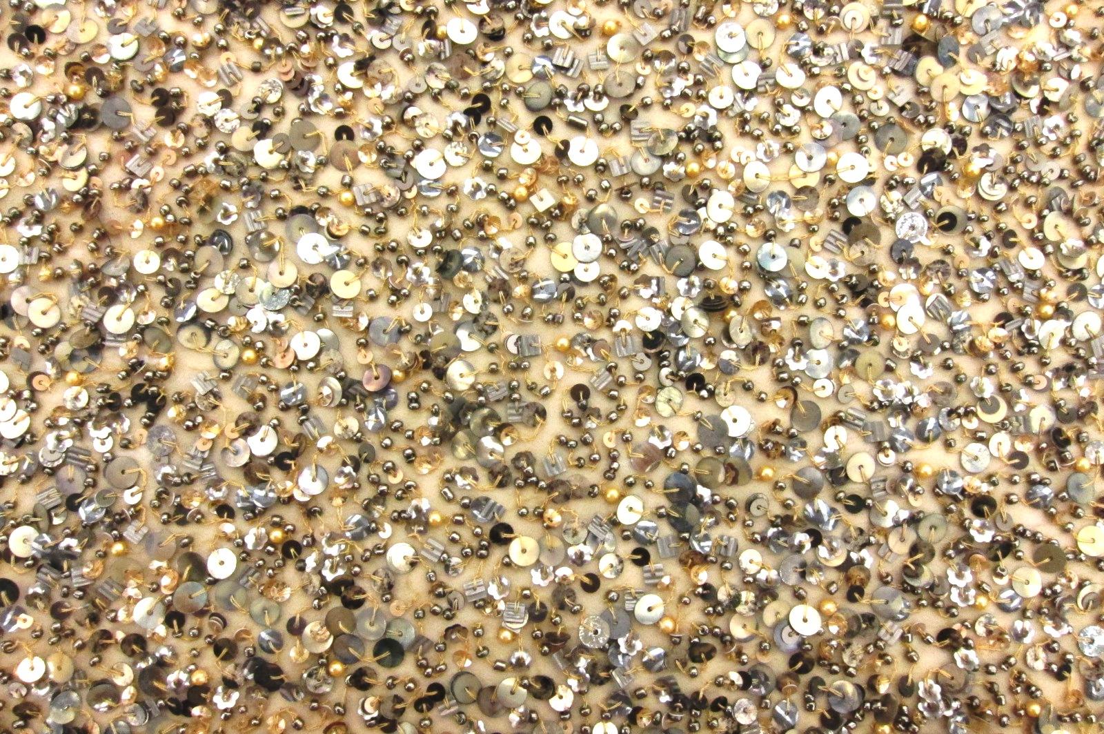 Novelty Sequins and Beads on Silk Chiffon0