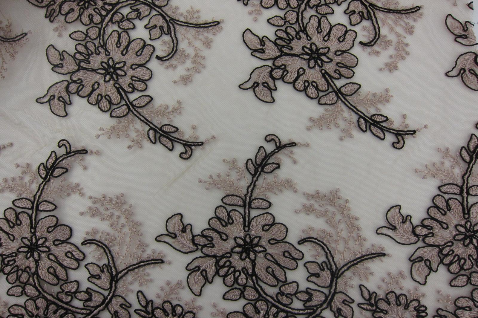 Corded Embroidered Tulle0