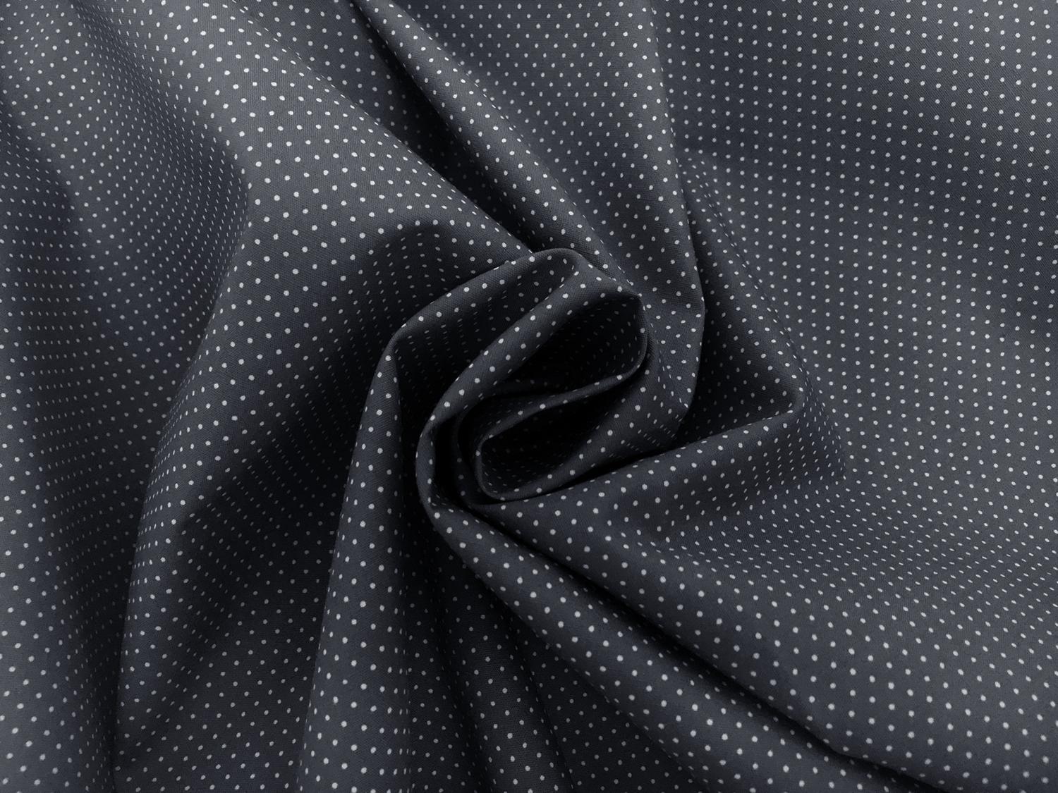 Cotton Broadcloth Petite Dot Print in Charcoal3