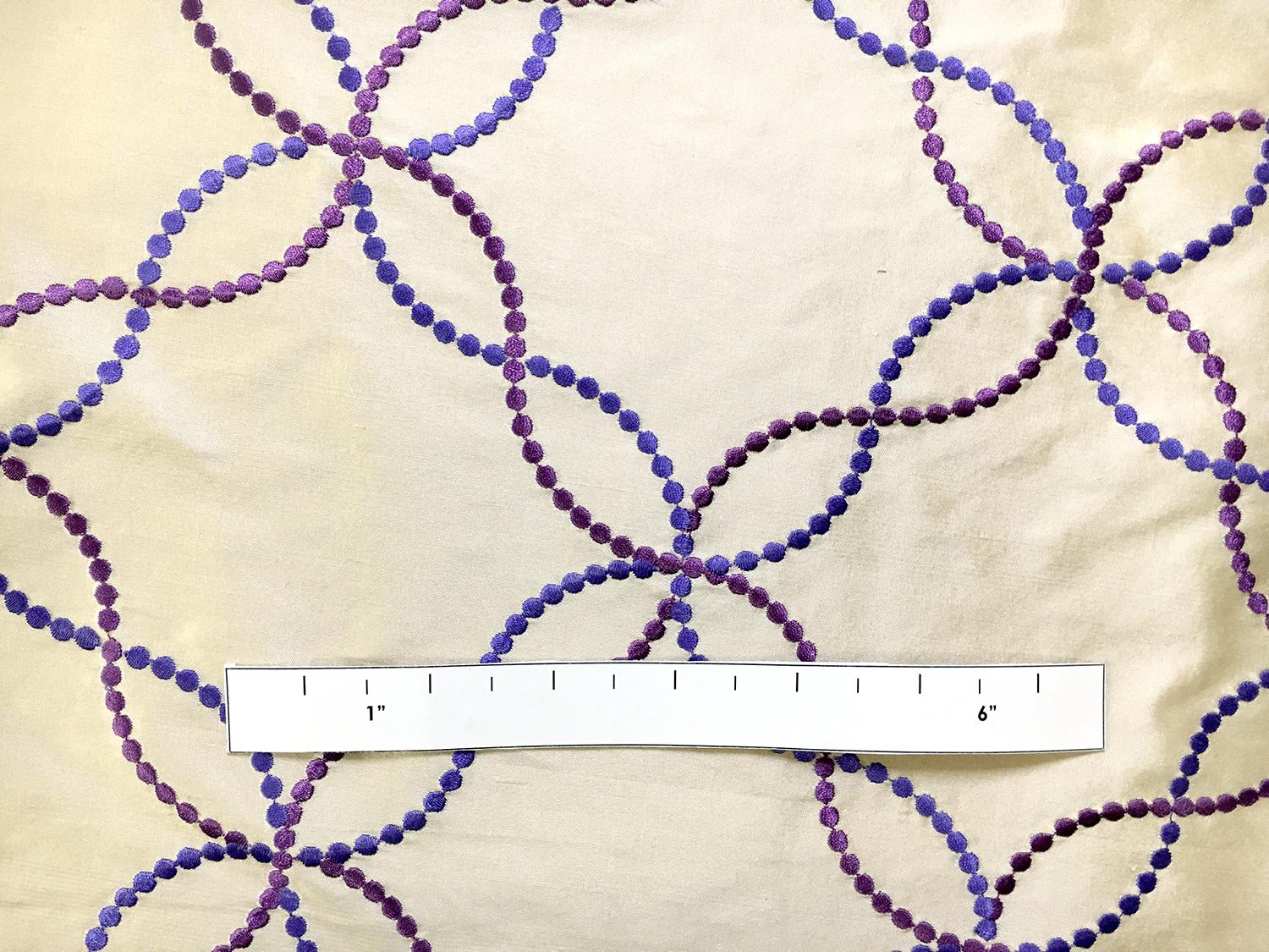 Silk Shantung with Embroidered Intertwined Dots1