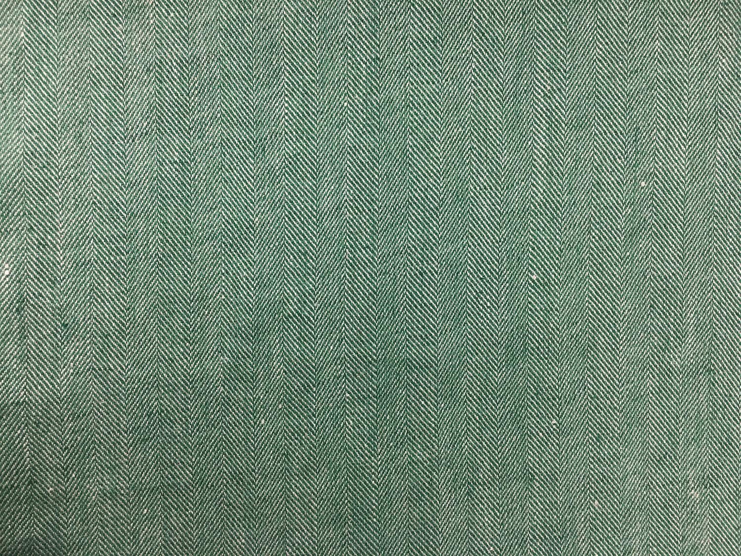 Linen Herringbone in Grass Green0