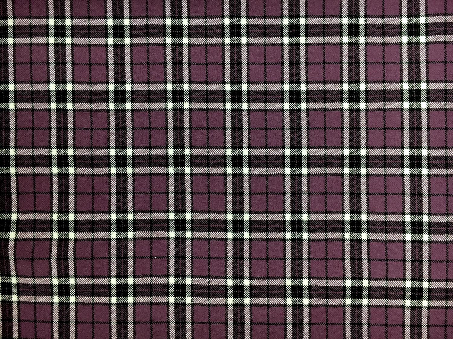 Italian Virgin Wool Plaid Suiting in Boysenberry