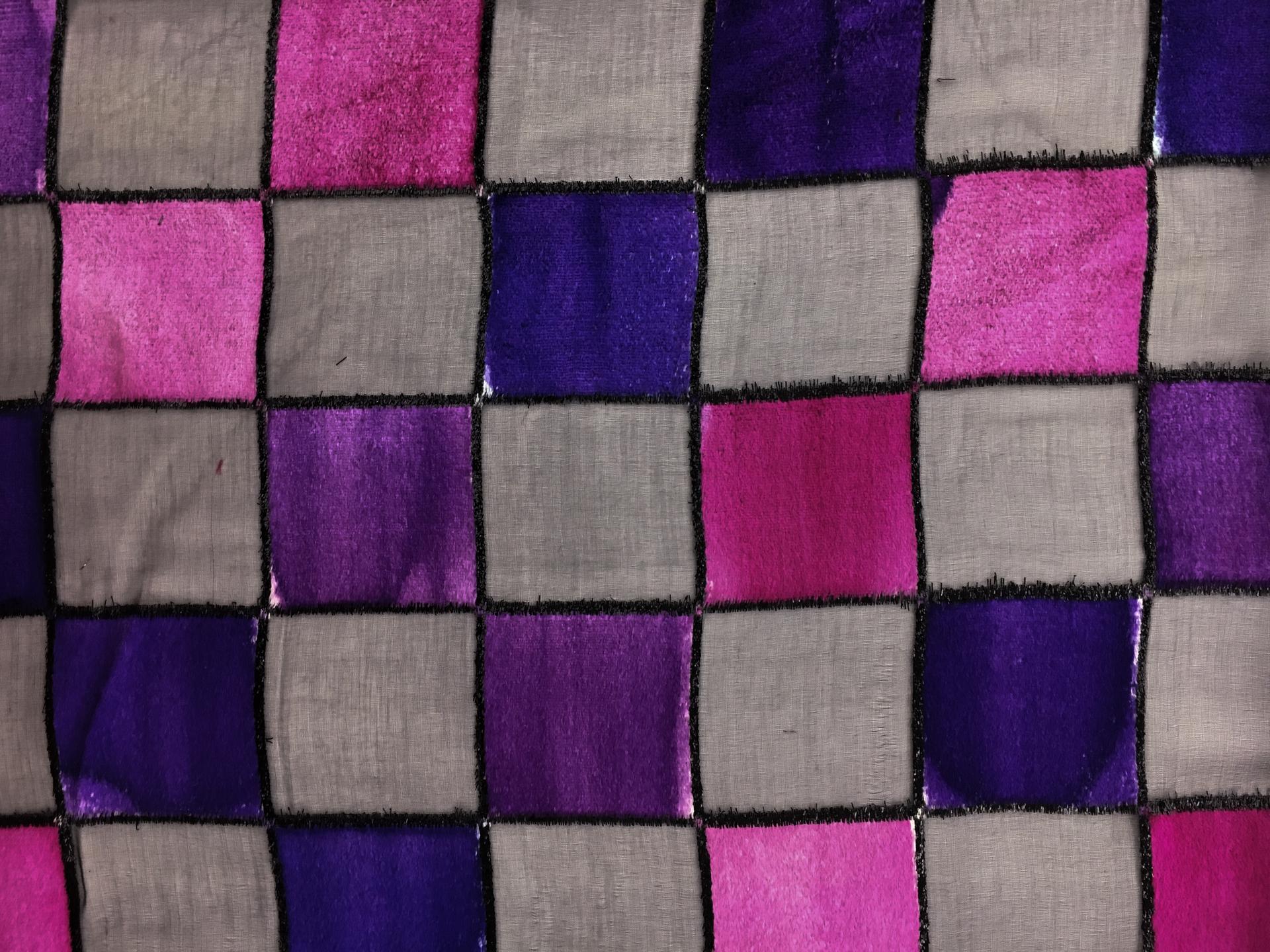 French Silk and Lurex Checkerboard Burnout Velvet 0