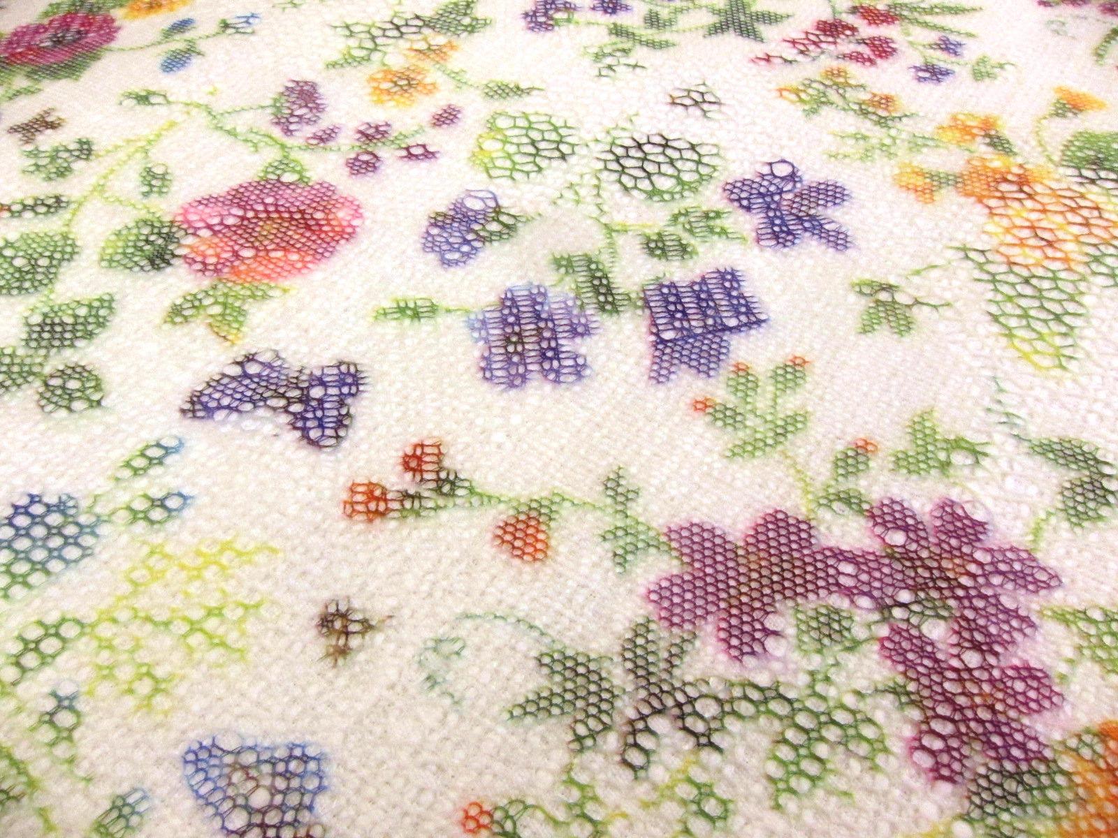 Printed Fused Net Floral Brocade2