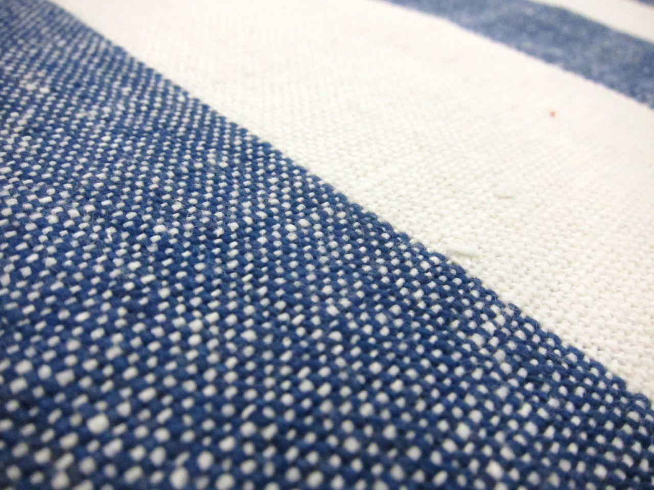 Cotton Upholstery 3" Stripe In Denim And Off White2