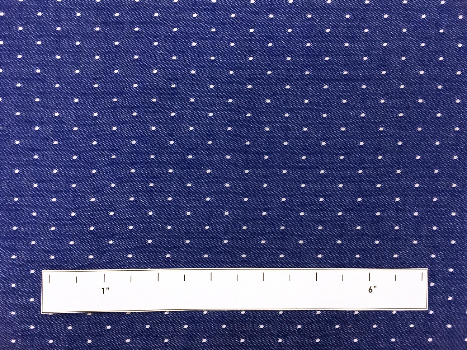 Cotton Chambray Dots In Royal1