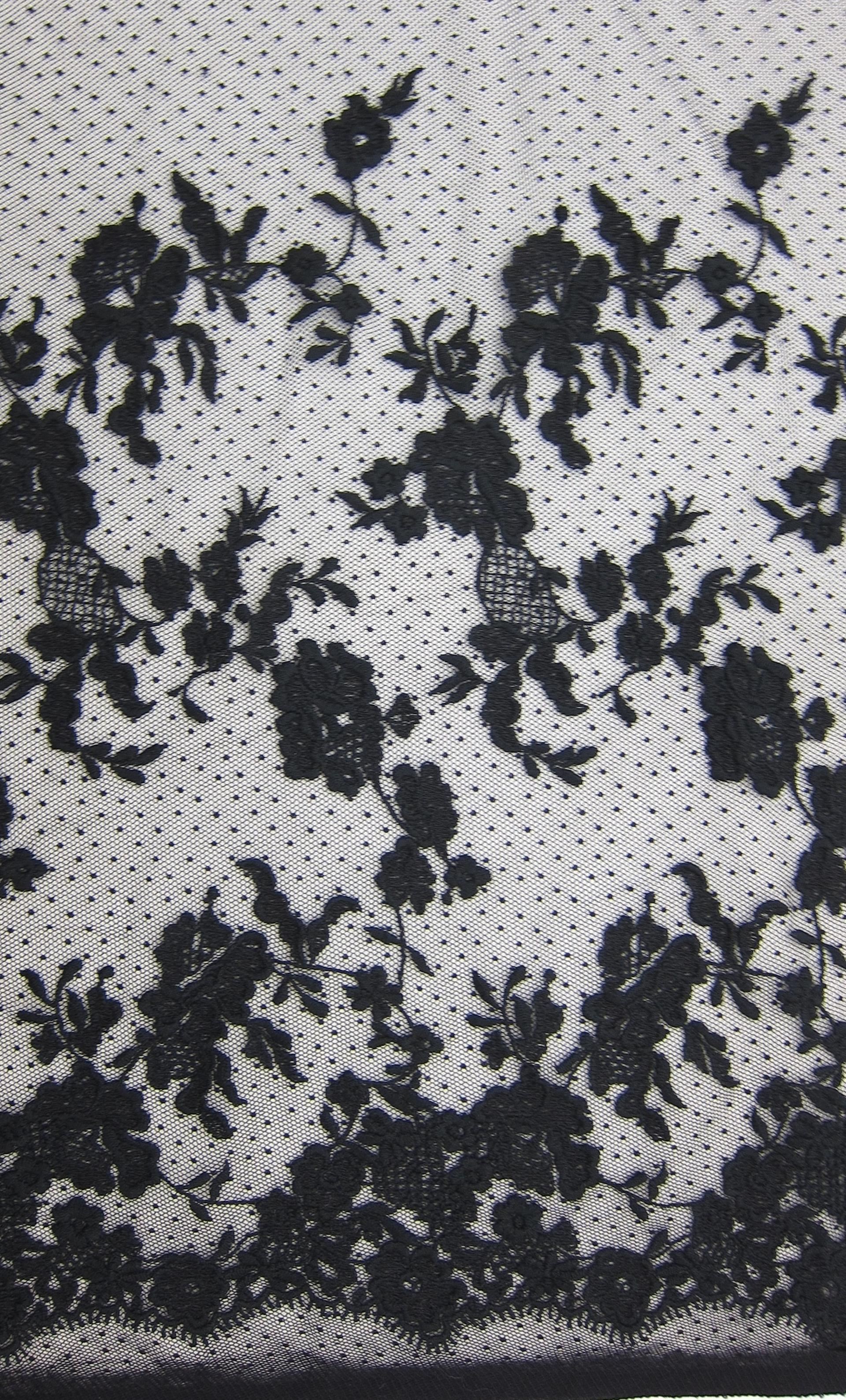 Embroidered Cotton Point D'Esprit0