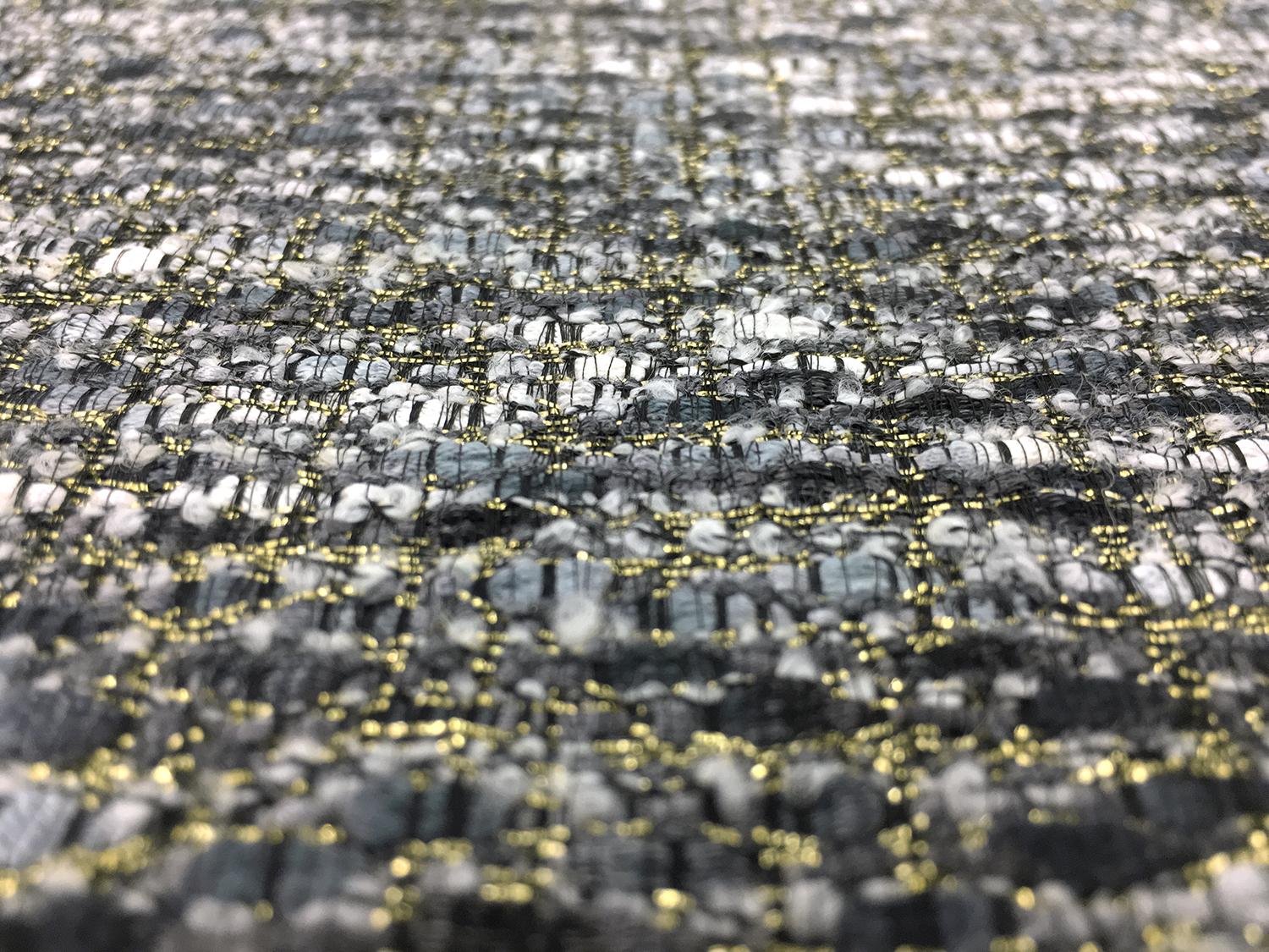 Cotton Lurex Tweed in Grey Gold