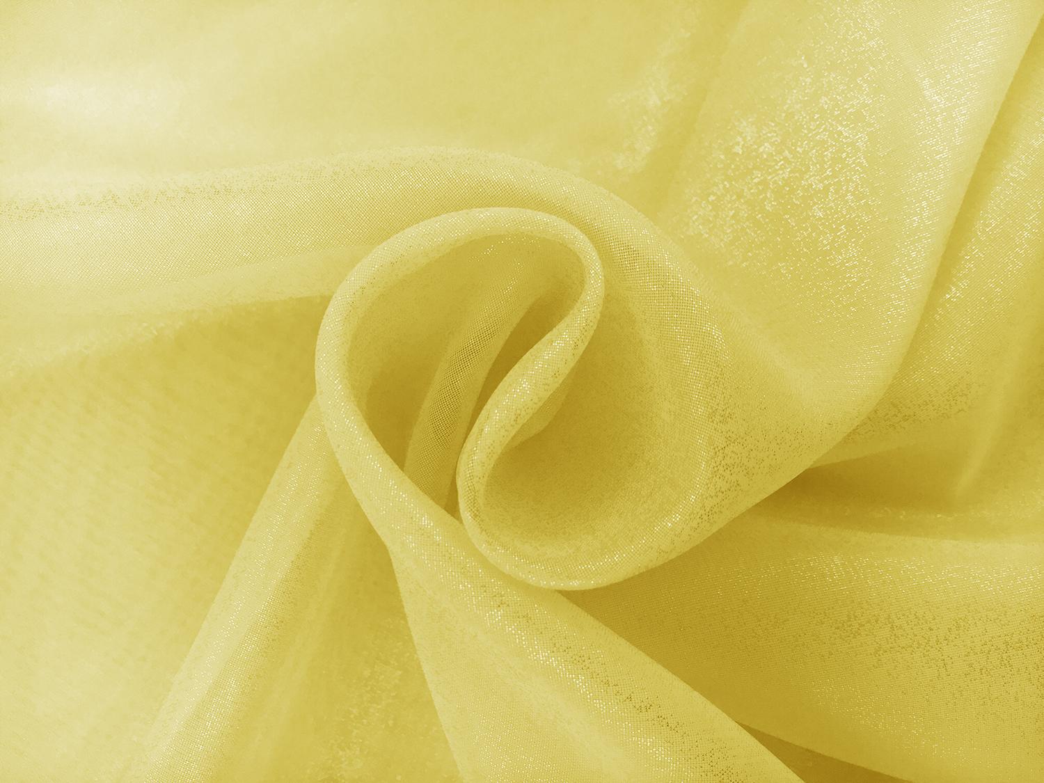 Microfiber Silver Metallic Chiffon in Yellow0