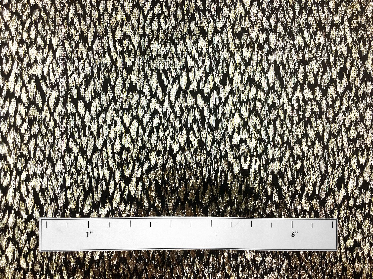 Silk Lurex Panne Velvet with Animal Print in Black and Gold1