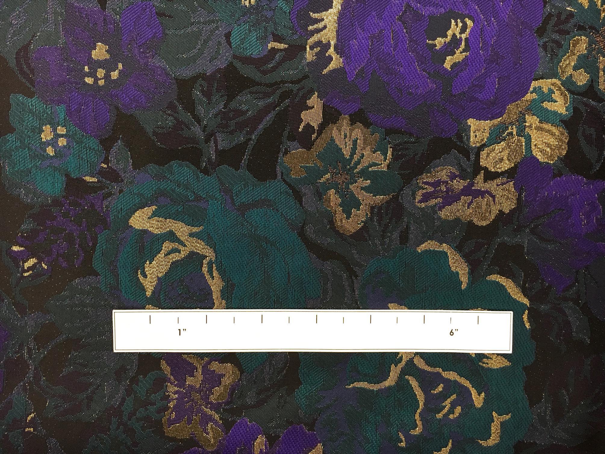 Metallic Brocade with Roses and Floral Motifs1