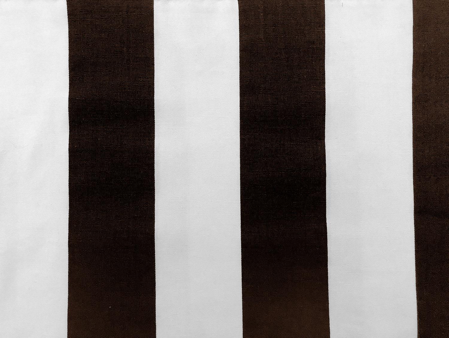 Cotton Canvas 3" Stripe in Espresso And White0