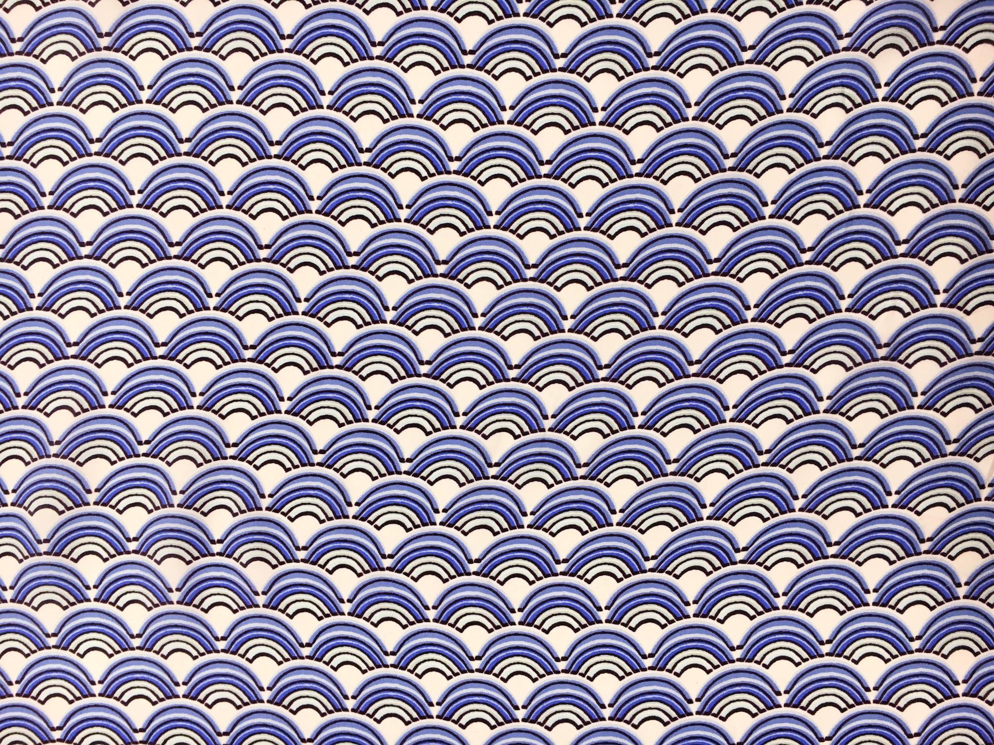 Printed Lightweight Silk Charmeuse with Repeated Geometric Patterns0