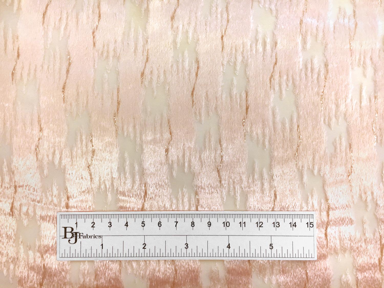 Peach Silk Lurex Burnout Velvet with Abstract Brushstrokes3