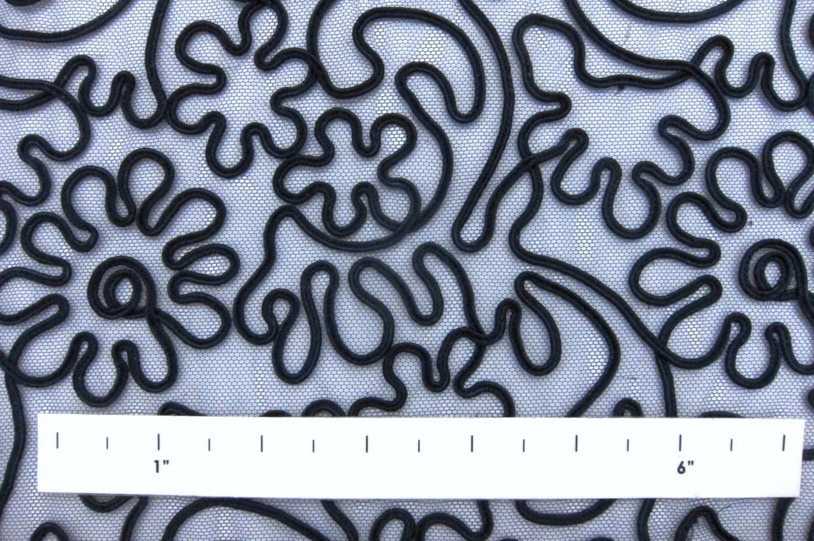 Soutaché Embroidered Tulle (in Navy)1