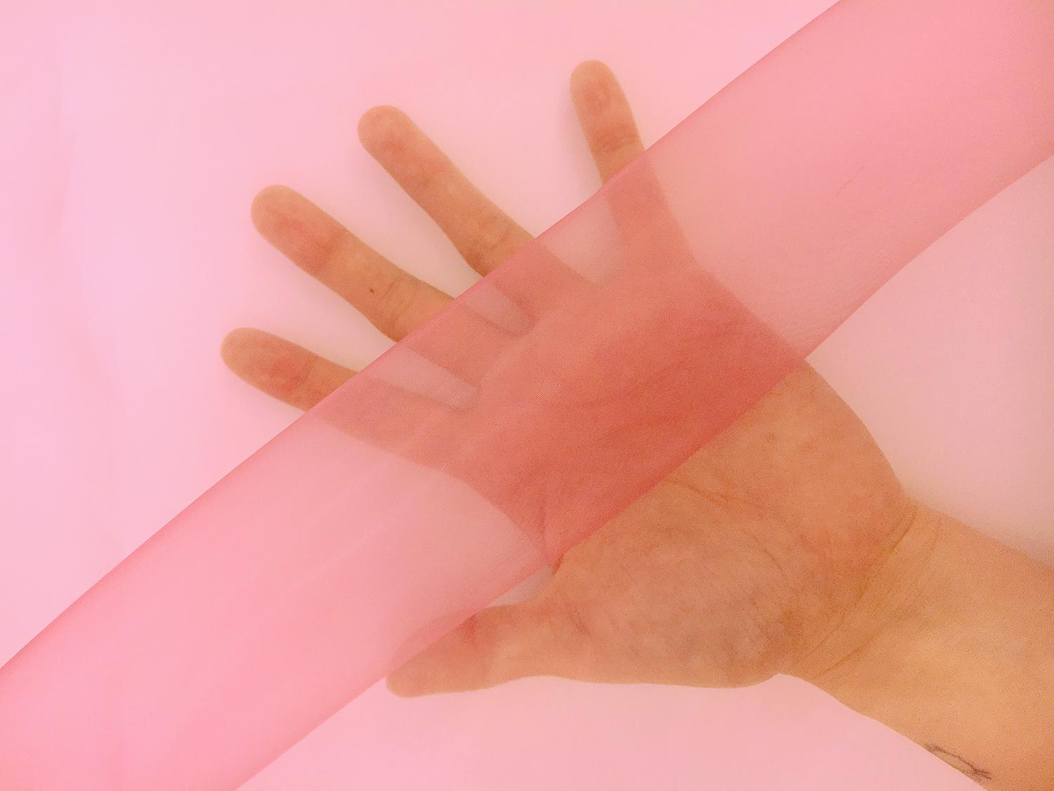 Japanese Polyester Extra Fine Organza in Watermelon1